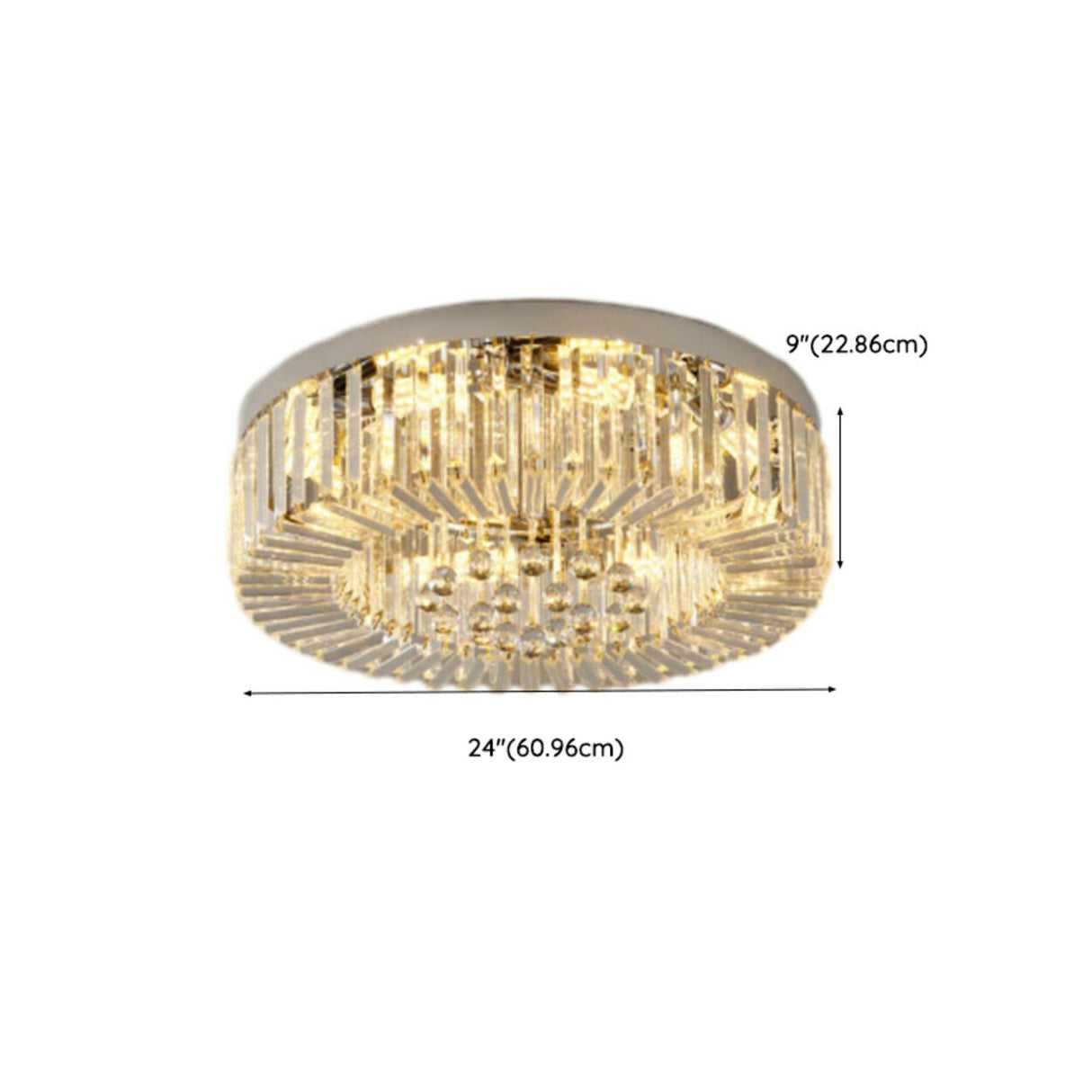 Luxury Teardrop Crystal Gold Semi-Flush Mount Light Image - 36