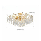 Luxury Teardrop Crystal Gold Semi-Flush Mount Light Image - 37