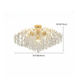 Luxury Teardrop Crystal Gold Semi-Flush Mount Light Image - 38