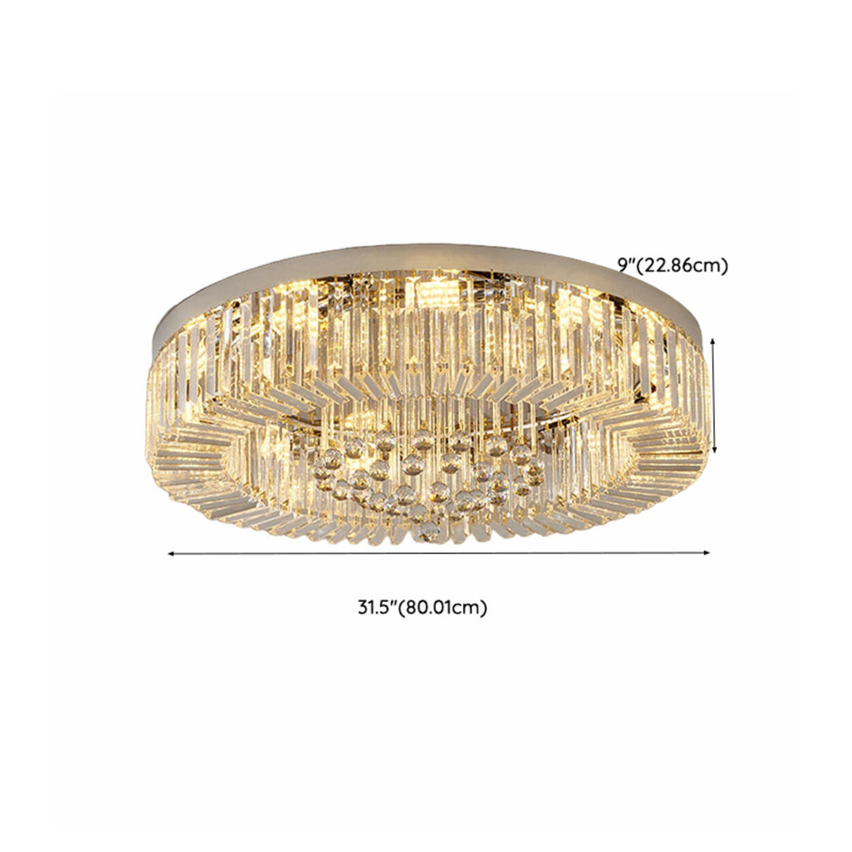 Luxury Teardrop Crystal Gold Semi-Flush Mount Light Image - 39