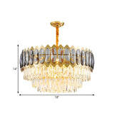 Luxury Tiered Clear Prisms Gold Crystal Drum Chandelier #size