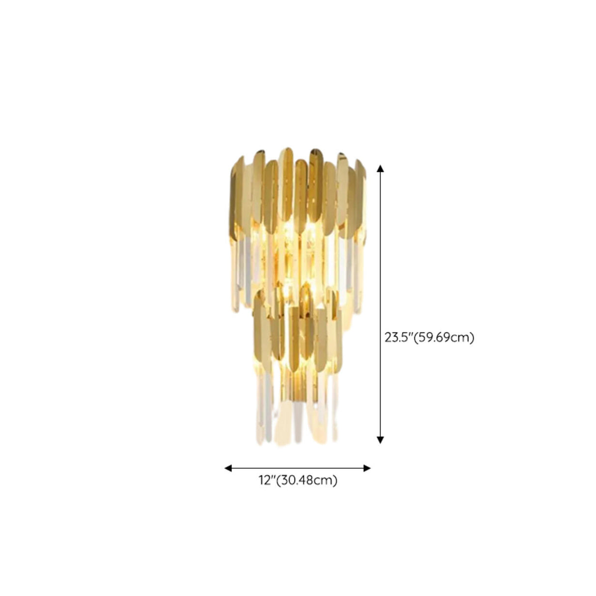 Luxury Tiered Pendant Gold Crystal Wall Sconce Image - 15