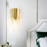 Luxury Tiered Pendant Gold Crystal Wall Sconce Image - 3