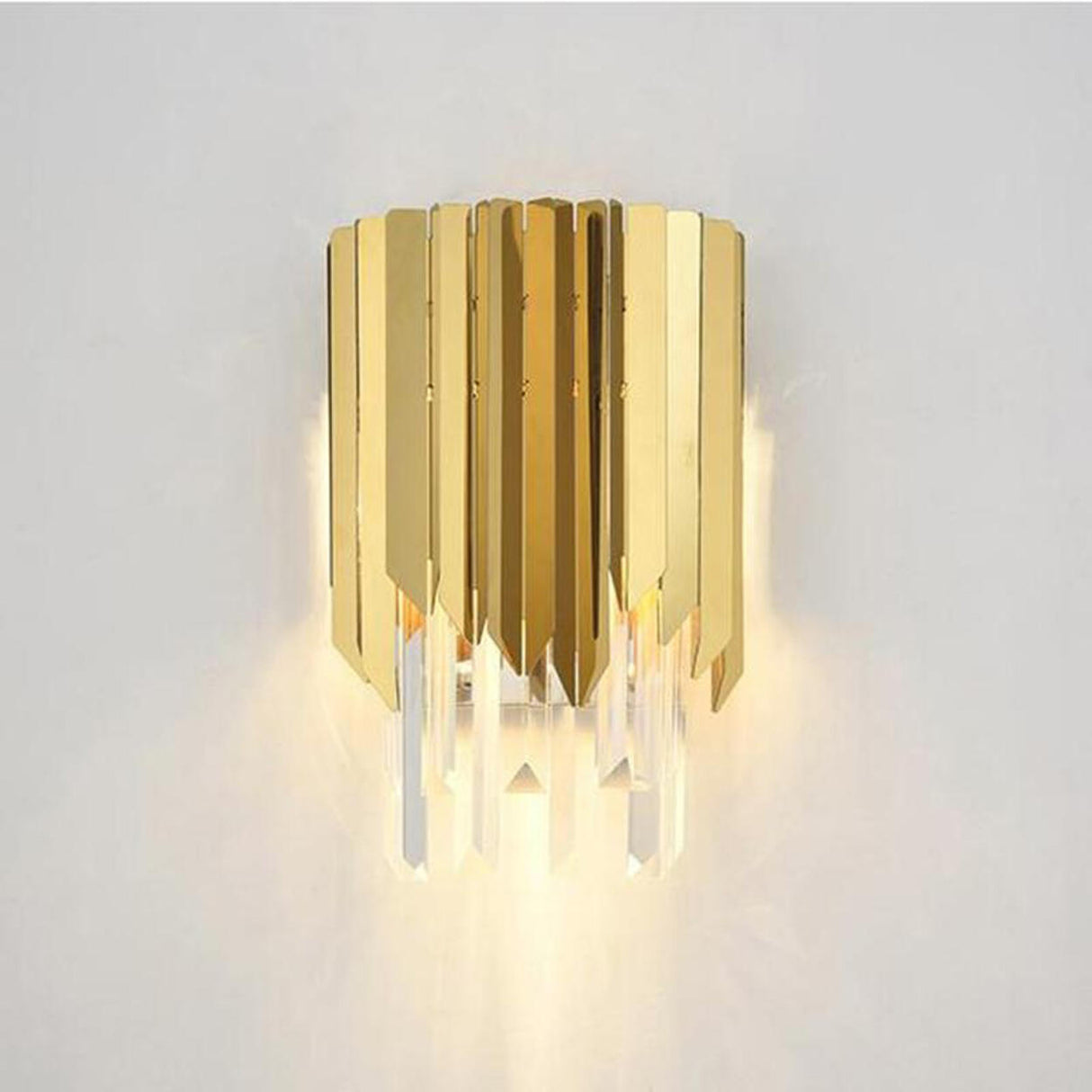 Luxury Tiered Pendant Gold Crystal Wall Sconce Image - 7