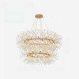 Luxury Tiered Ring Crystal Chandelier Adjustable Height Image - 10