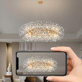 Luxury Tiered Ring Crystal Chandelier Adjustable Height Image - 3