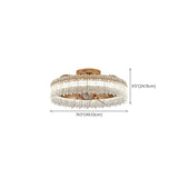 Luxury Tricolor LED Ring Crystal Chandelier Fan Light #size