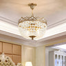 Luxury Vintage Crystal Gold Bowl Ceiling Chandelier Bedroom Image - 1