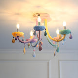 Macaron Pastel Candelabra Glass Semi-Flush Mount Light Image - 2