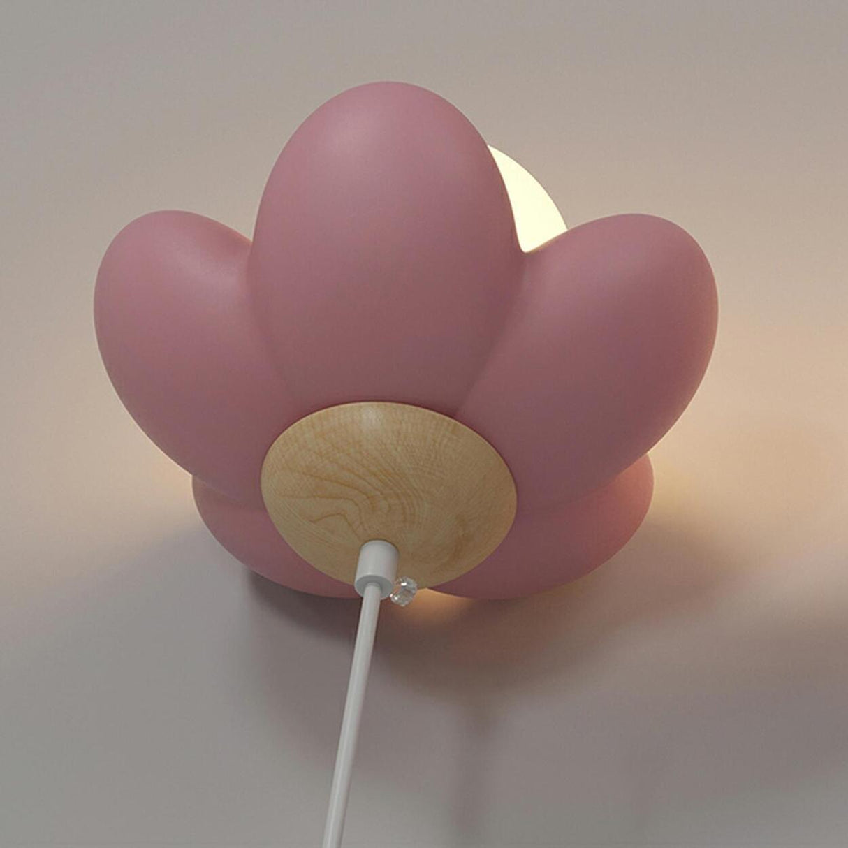 Macaron Pink Flower Resin Pendant Light Kids Room Image - 12