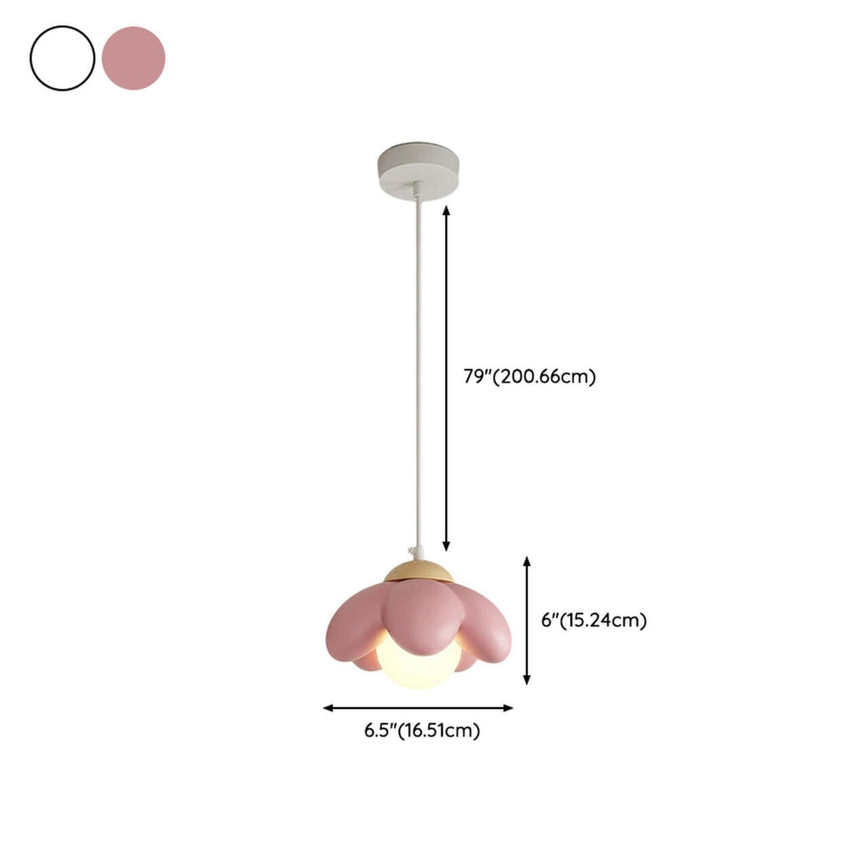 Macaron Pink Flower Resin Pendant Light Kids Room 