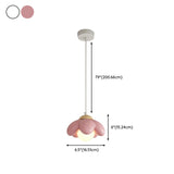 Macaron Pink Flower Resin Pendant Light Kids Room #size