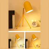 Macaron Yellow Tripod Dome Shade Reading Table Lamp Image - 10