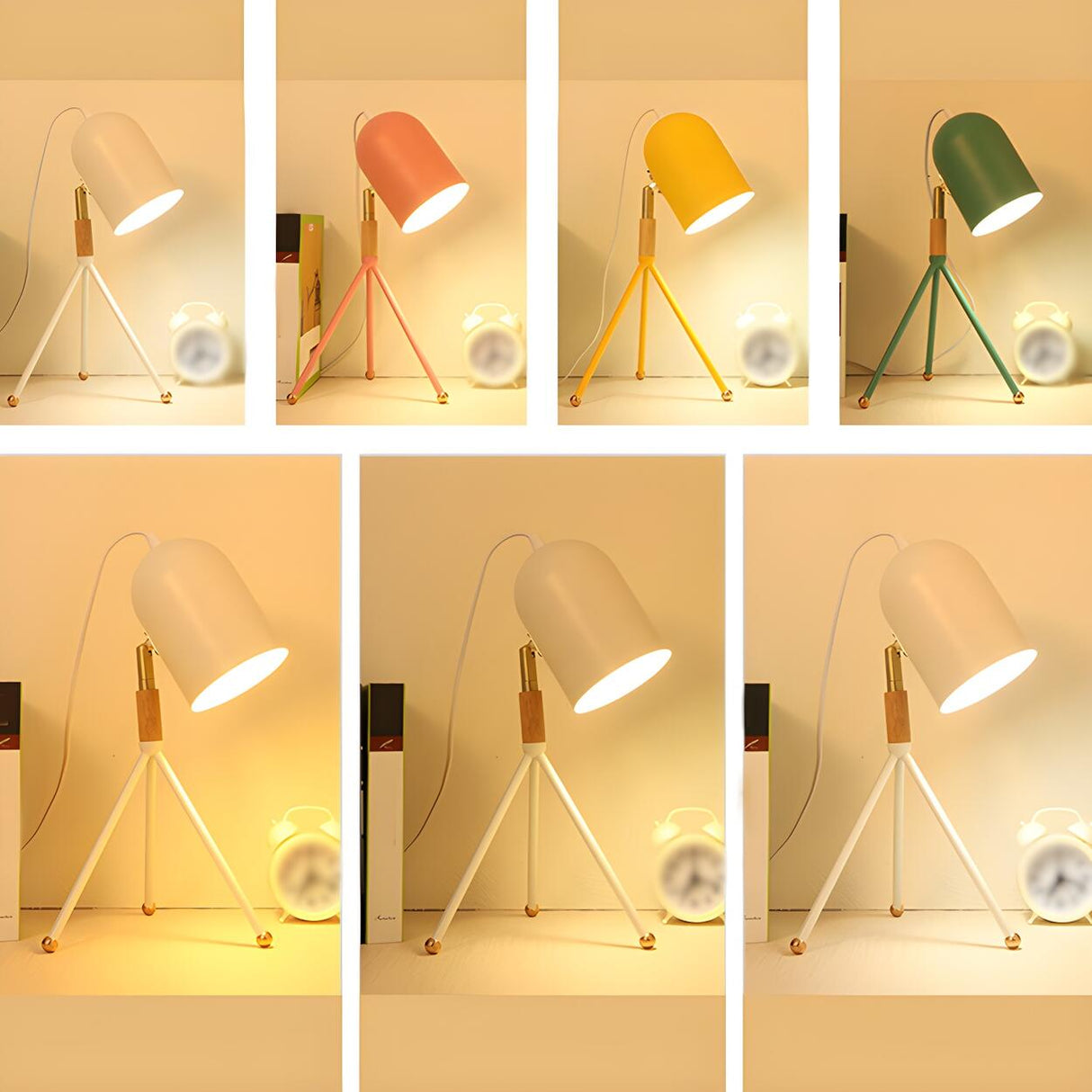 Macaron Yellow Tripod Dome Shade Reading Table Lamp Image - 15