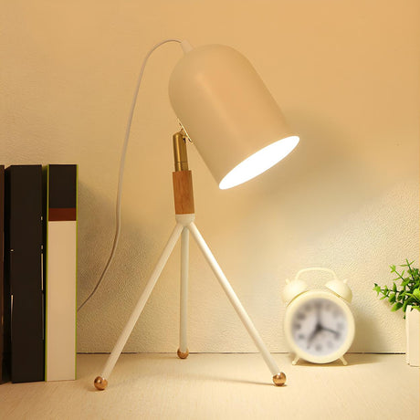 Macaron Yellow Tripod Dome Shade Reading Table Lamp Image - 2