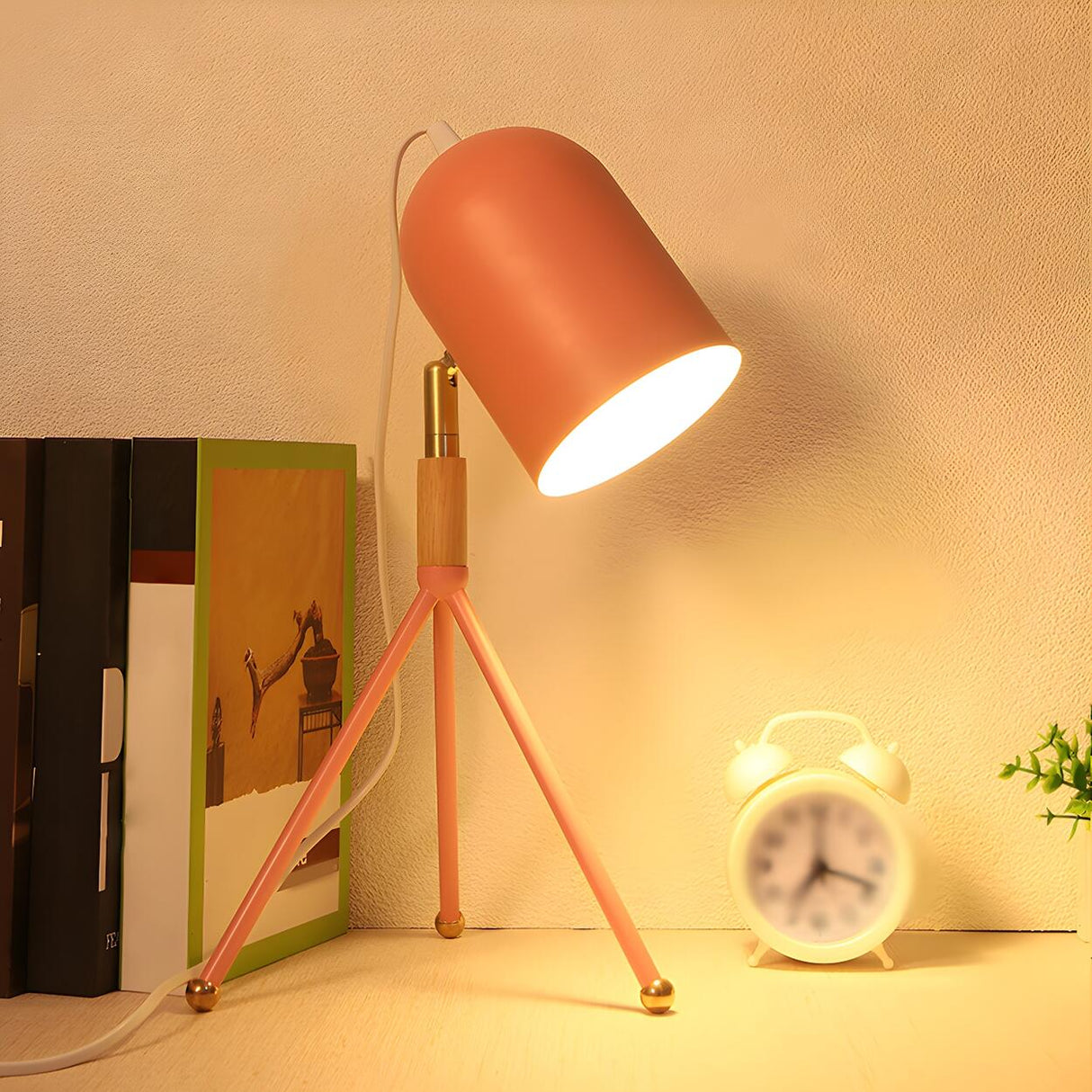 Macaron Yellow Tripod Dome Shade Reading Table Lamp Image - 3