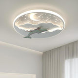 Magical Dolphin Sky Round LED Flush Mount Ceiling Light Image - 1