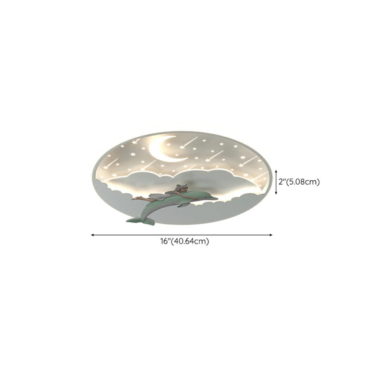 Magical Dolphin Sky Round LED Flush Mount Ceiling Light 