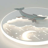 Magical Dolphin Sky Round LED Flush Mount Ceiling Light Image - 8