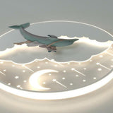 Magical Dolphin Sky Round LED Flush Mount Ceiling Light Image - 9