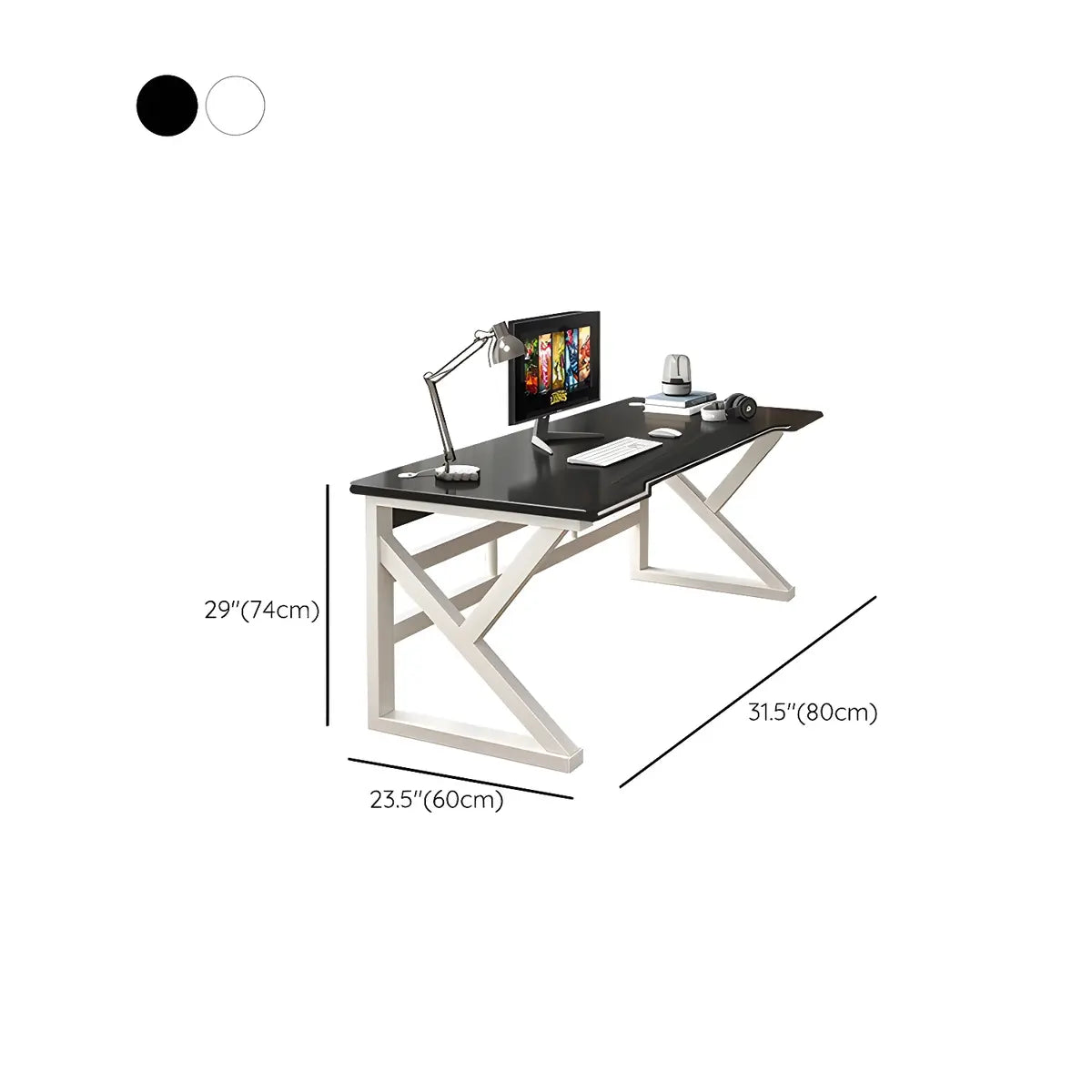 Manufactured Wood Free Form Metal Sled Gaming Desk 