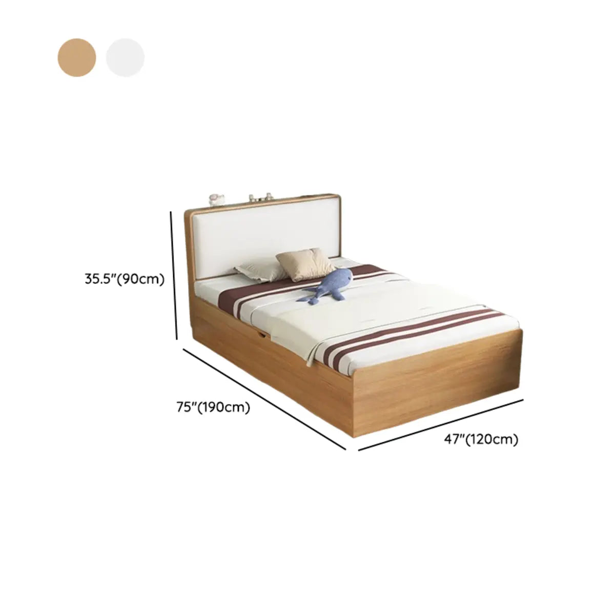 Manufactured Wood Platform Storage Bed with Headboard Image - 10