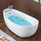 Massage Oval White Acrylic Freestanding Bathtub Image - 1