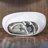 Massage Oval White Acrylic Freestanding Bathtub Image - 11