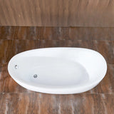 Massage Oval White Acrylic Freestanding Bathtub Image - 2