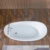 Massage Oval White Acrylic Freestanding Bathtub Image - 3