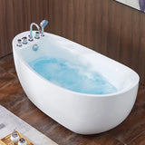 Massage Oval White Acrylic Freestanding Bathtub Image - 4