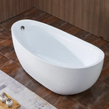 Massage Oval White Acrylic Freestanding Bathtub Image - 7