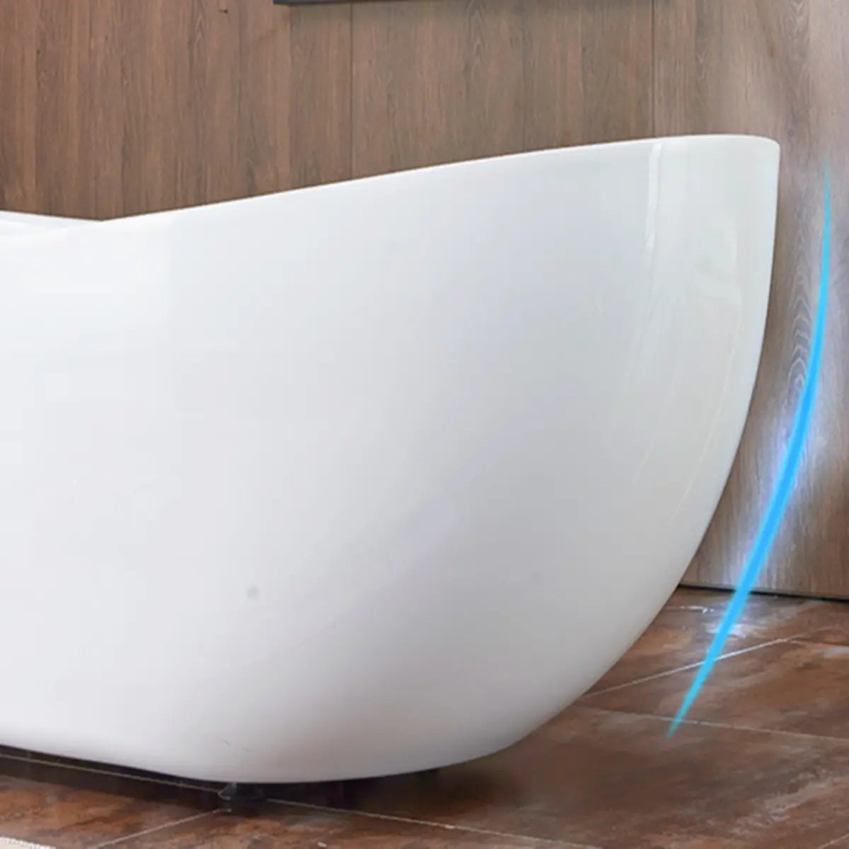 Massage Oval White Acrylic Freestanding Bathtub Image - 8