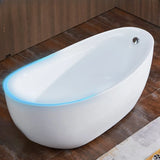 Massage Oval White Acrylic Freestanding Bathtub Image - 9