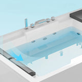 Massage Rectangle White Acrylic Freestanding Bathtub Image - 5