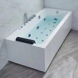 Massage Rectangular White Acrylic Freestanding Bathtub Image - 1