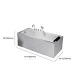 Massage Rectangular White Acrylic Freestanding Bathtub Image - 12