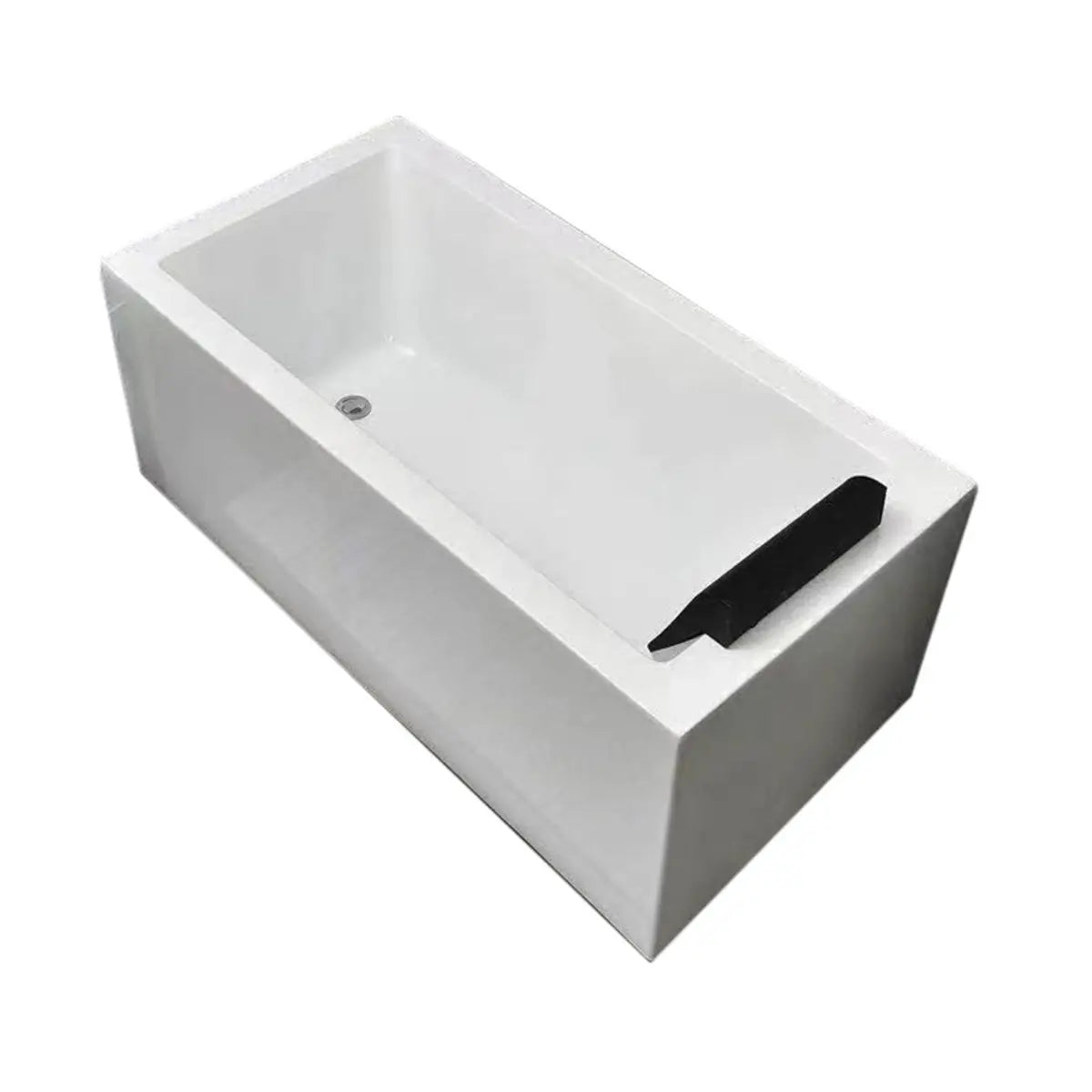 Massage Rectangular White Acrylic Freestanding Bathtub Image - 3