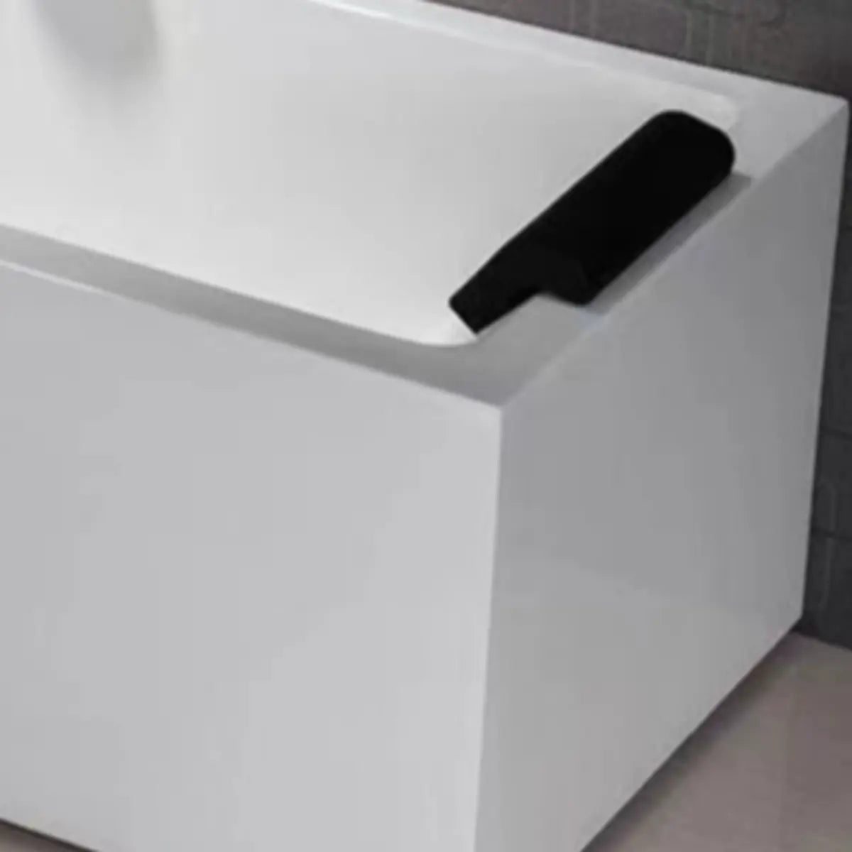 Massage Rectangular White Acrylic Freestanding Bathtub Image - 5