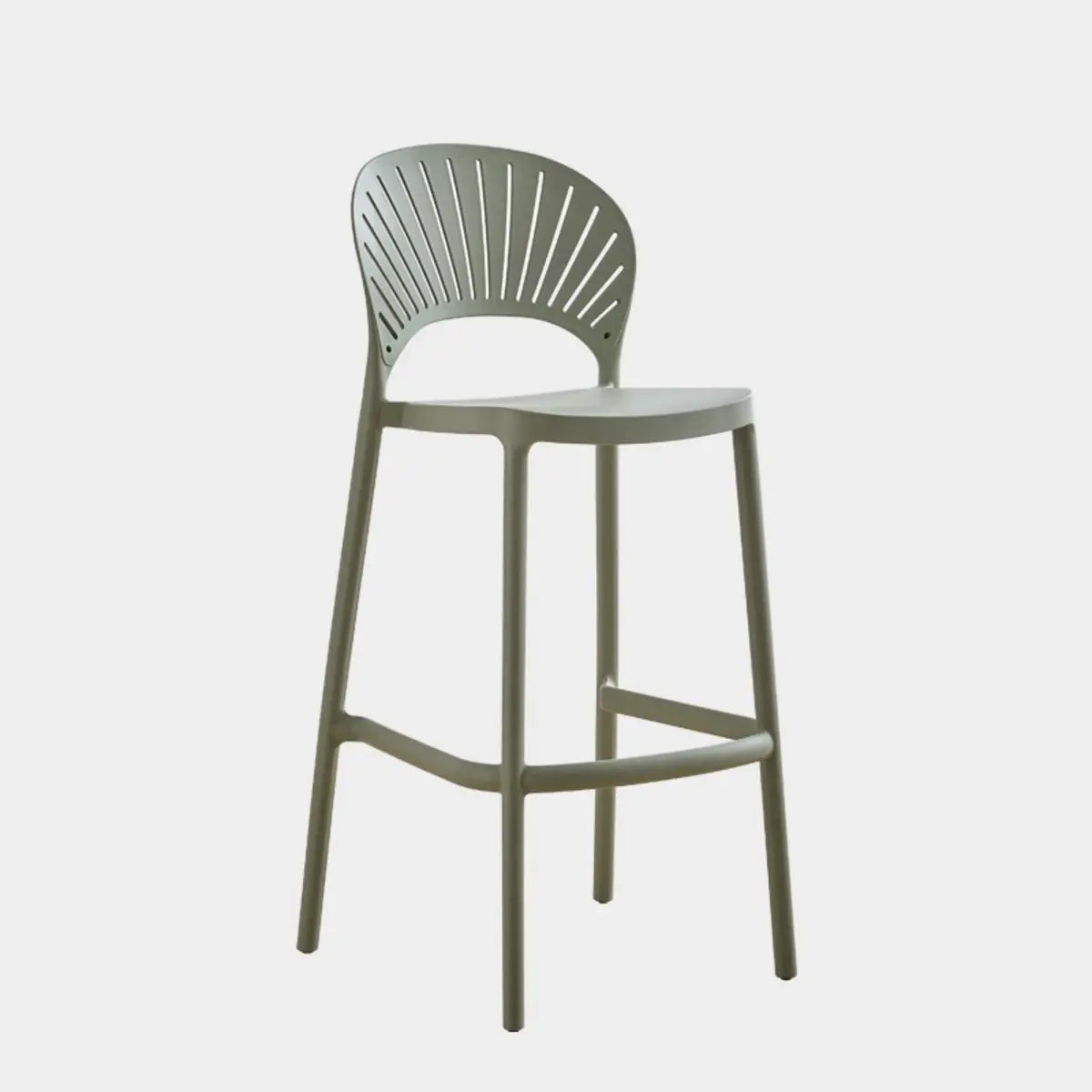 Matcha Green Airy Stackable Low Back 	Saddle Bar Stool Image - 11