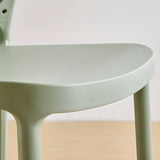 Matcha Green Airy Stackable Low Back 	Saddle Bar Stool Image - 14