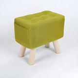 Matcha Green Rectangle Sponge Small Footrest Ottoman Image - 25