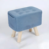 Matcha Green Rectangle Sponge Small Footrest Ottoman Image - 21