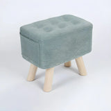 Matcha Green Rectangle Sponge Small Footrest Ottoman Image - 23