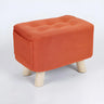 Matcha Green Rectangle Sponge Small Footrest Ottoman Image - 9