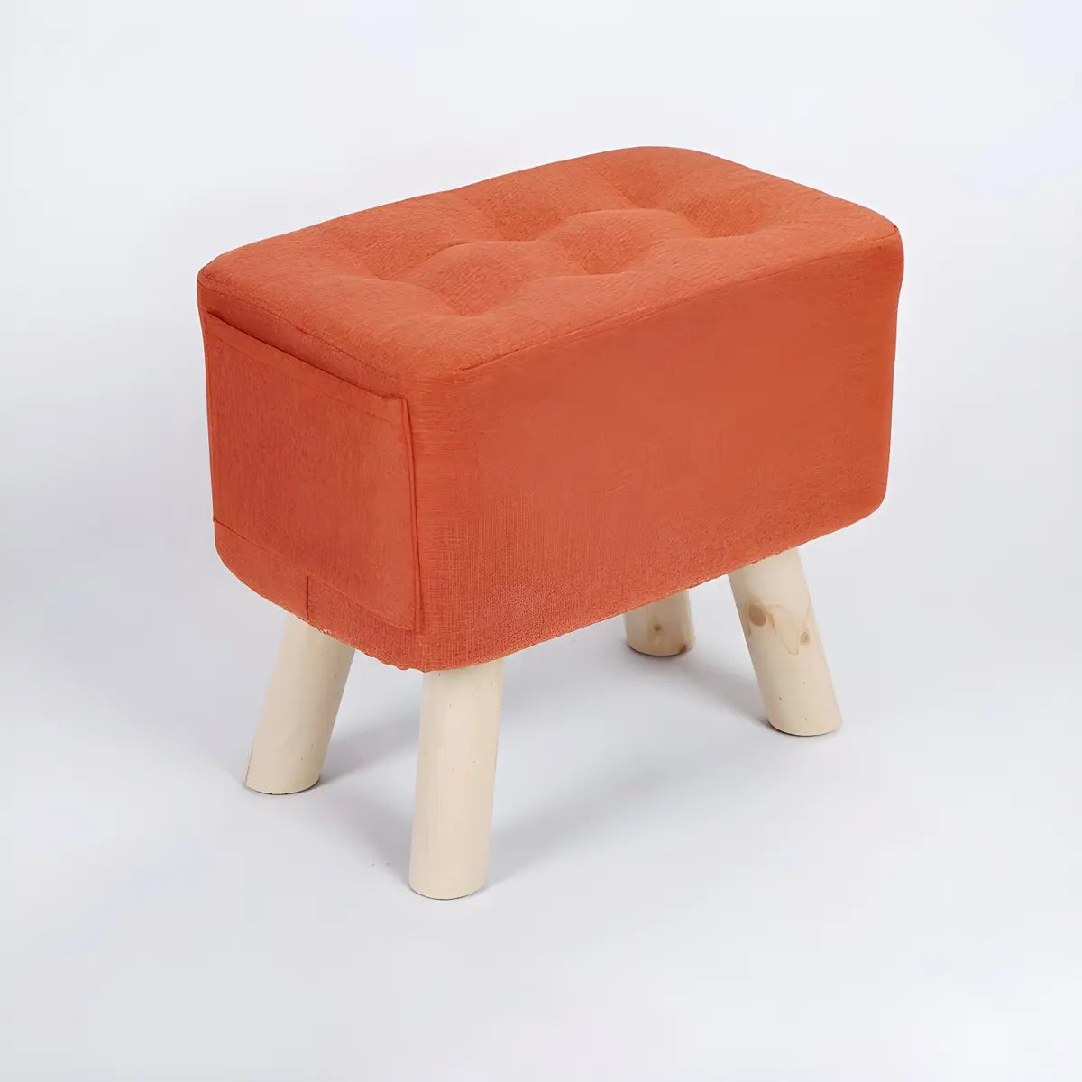 Matcha Green Rectangle Sponge Small Footrest Ottoman Image - 24