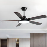 Matte Black Ceiling Fan with Integrated LED Light Image - 1