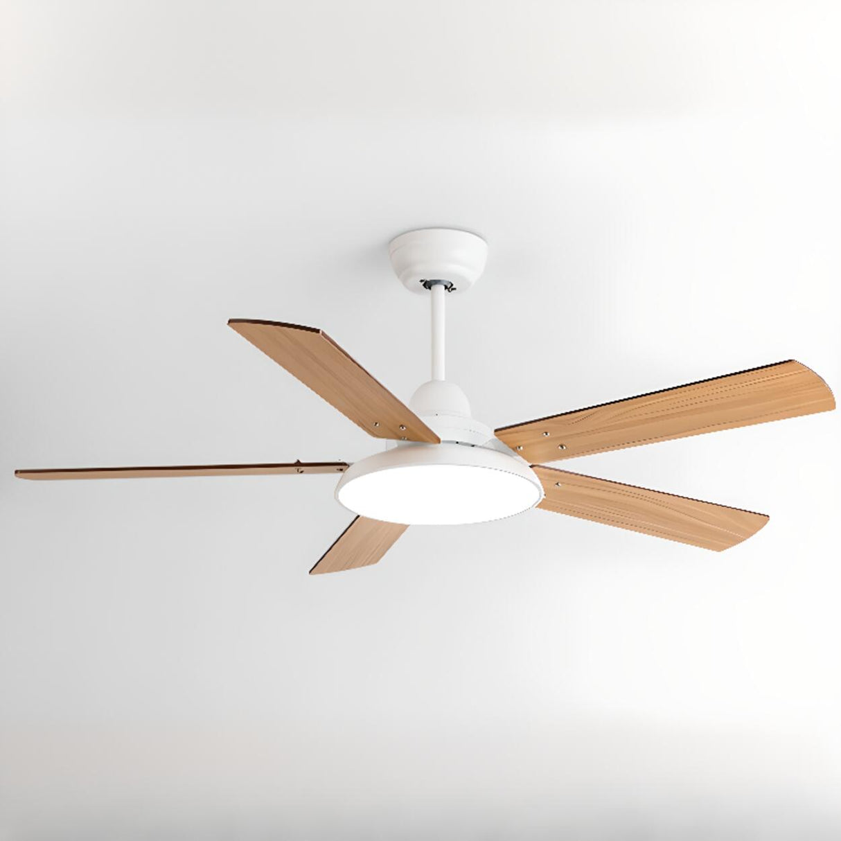 Matte Black Ceiling Fan with Integrated LED Light Image - 12