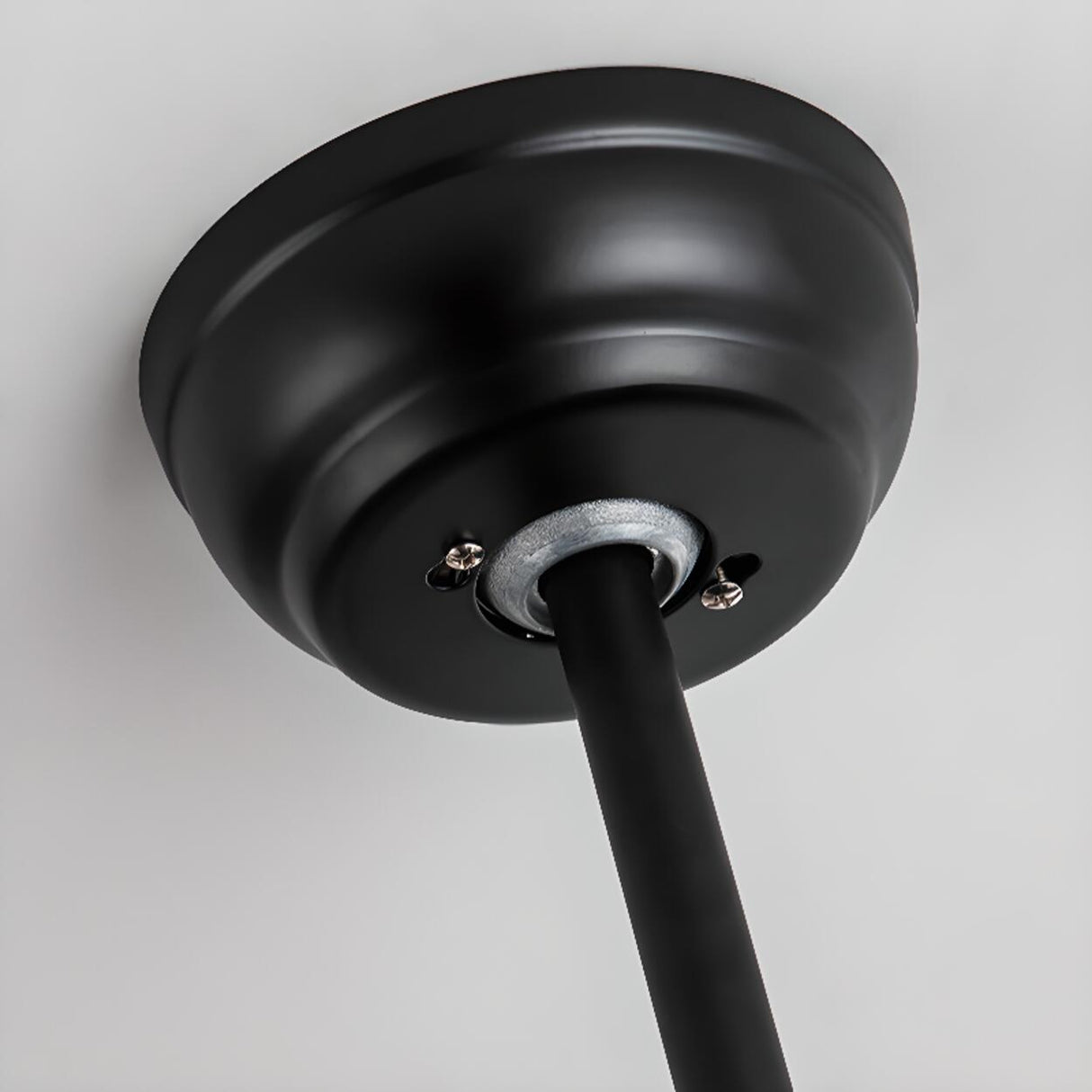 Matte Black Ceiling Fan with Integrated LED Light Image - 14