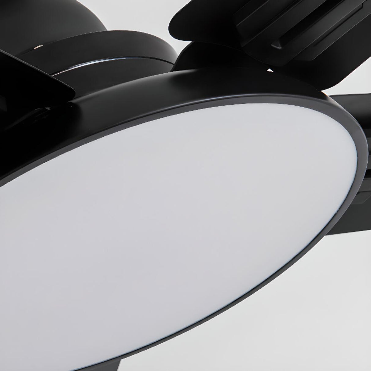 Matte Black Ceiling Fan with Integrated LED Light Image - 16